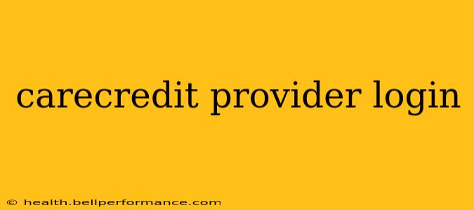 carecredit provider login