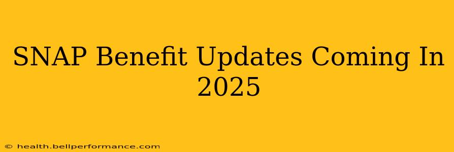 SNAP Benefit Updates Coming In 2025